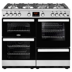 Belling Cookcentre 100G Gas Range Cooker Stainless Steel / Black Glass